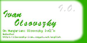 ivan olsovszky business card